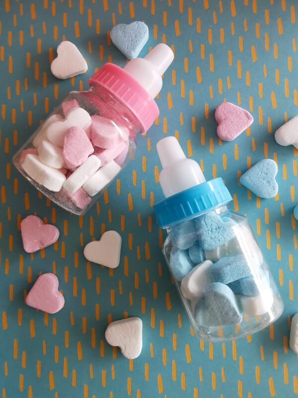 Babyflesjes Vruchtenhartjes Blauw Wit