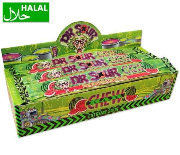 Dr. Sour Watermelon Chew Bar display 24 stuks
