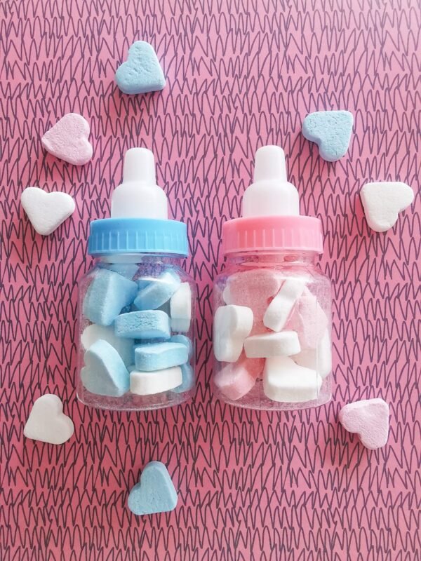 Babyflesjes Vruchtenhartjes Roze Wit
